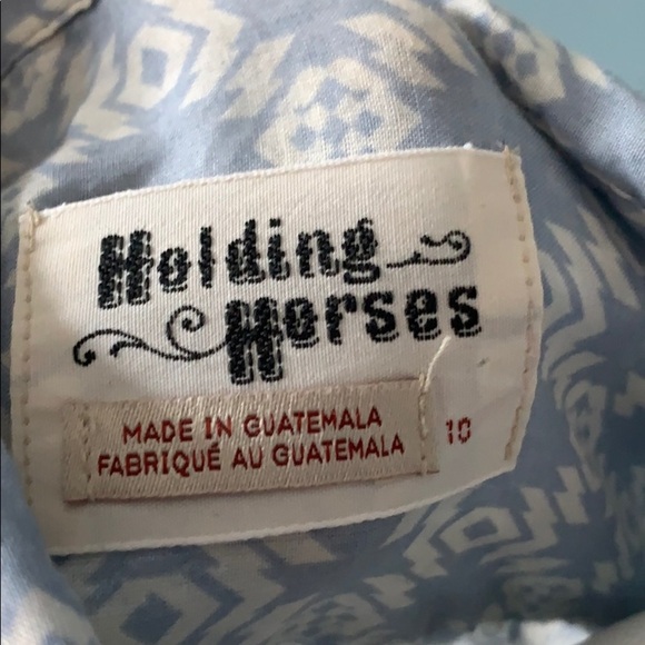 ANTHROPOLOGIE Holding Horses Blue & White Blouse - Picture 5 of 6